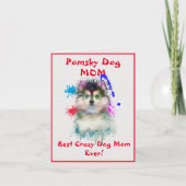 Custom Pomsky Moeder Hond Beste Gek Hond Lady Digi Kaart (Voorkant)