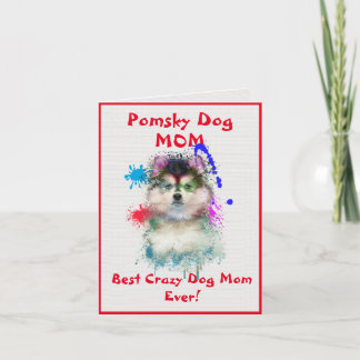 Custom Pomsky Moeder Hond Beste Gek Hond Lady Digi Kaart