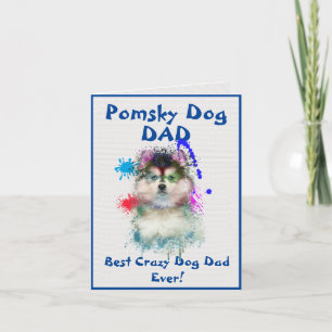 Custom Pomsky Pap Dog Beste Gek Hond Papa Digitaal Kaart