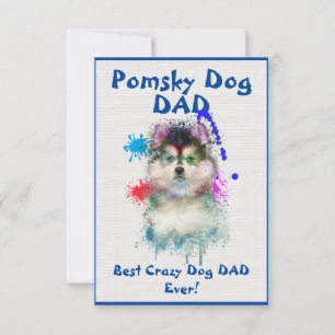 Custom Pomsky vader hond beste gekke hond vader Bedankkaart