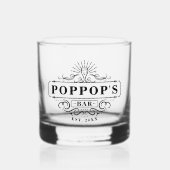 Custom Poppop's Bar Jaar Vastgesteld Glas (Voorkant)