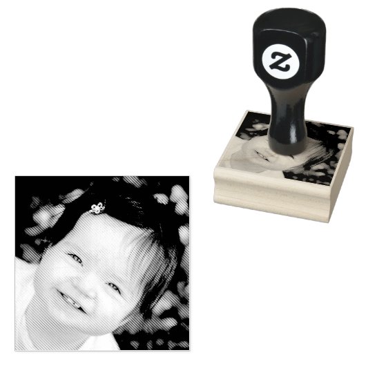 Custom Portrait Face photo Self-Inking Rubber Rubberstempel (Gestempeld)
