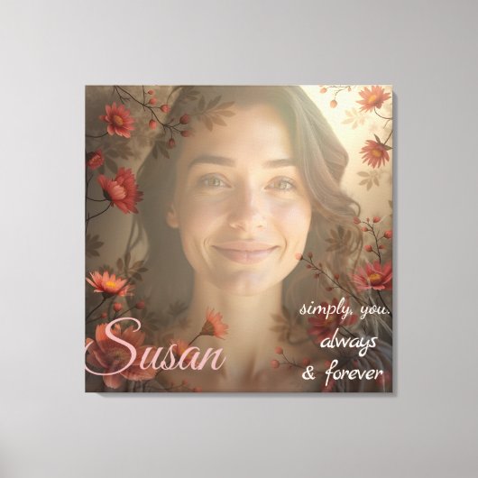 Custom Portrait for Her – Personalized Photo Gift Canvas Afdruk (Voorkant)