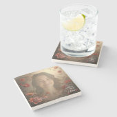 Custom Portrait for Her – Personalized Photo Gift Stenen Onderzetter (Zijkant)