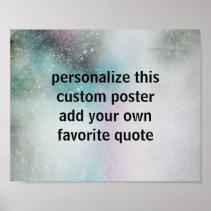 custom poster add your own quote watercolor design