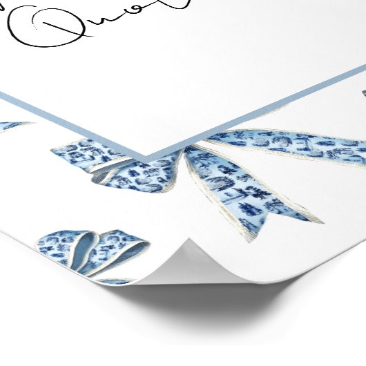 Custom Poster with Pretty Blue Bows Design (Coin)