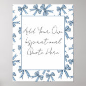 Custom Poster with Pretty Blue Bows Design (Devant)