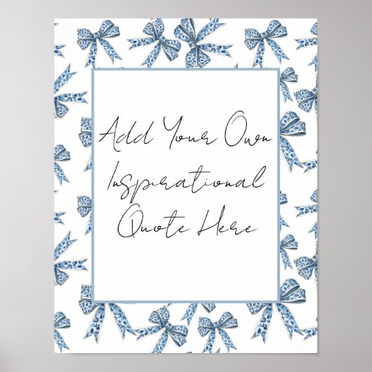 Custom Poster with Pretty Blue Bows Design (Voorkant)