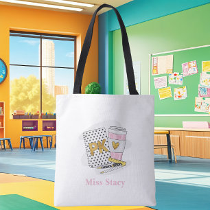 Custom Pre K Teacher White Notitieboek School Draagtas