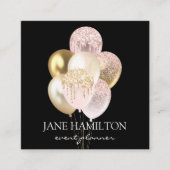 Custom Premium Elegant Zwart Vierkante Visitekaartje (Voorkant)