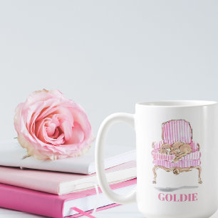 Custom Preppy Golden Retriever voor Dog Moms Koffiemok