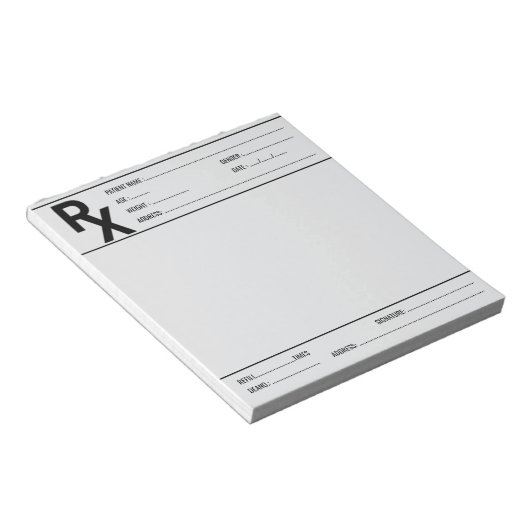 Custom Prescription Pad for Doctor Pharmacist Rx Notitieblok (Schuin)