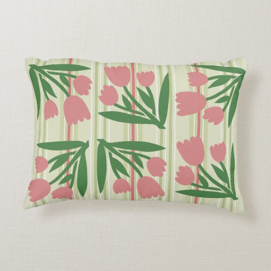 Custom pretty sage green with floral girly artwork accent kussen (Achterkant)