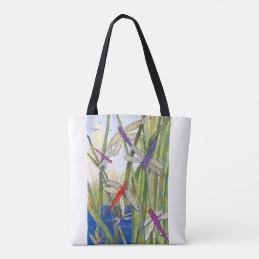 Custom Print Dragonflies Canvas tas (Achterkant)