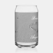 Custom print fotoglas voor casual strandbruiloft blikvorm glas (Voorkant)