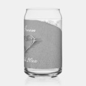 Custom print fotoglas voor casual strandbruiloft blikvorm glas (Achterkant)