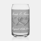 Custom print fotoglas voor casual strandbruiloft blikvorm glas (Links)