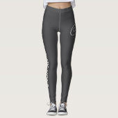 Custom Print Yoga Crew Dark Grey Leggings (Voorkant)