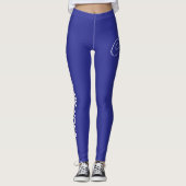 Custom Print Yoga Crew Deep Blue Leggings (Voorkant)