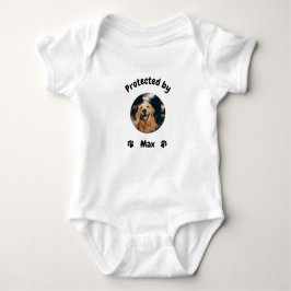 Custom Proctected by Dog Baby, Personalized Dog Romper