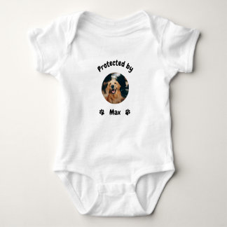 Custom Proctected by Dog Baby, Personalized Dog Romper