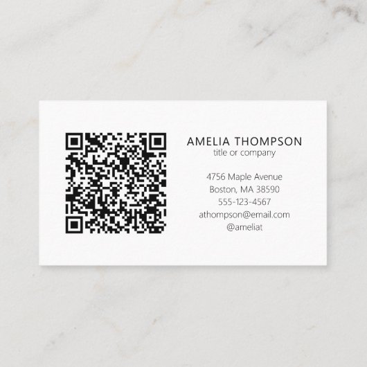 Custom Professional Business Logo White QR-code Visitekaartje (Achterkant)