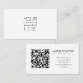 Custom Professional Business Logo White QR-code Visitekaartje (Voorkant / Achterkant)