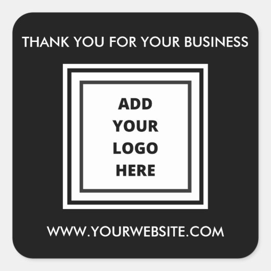 Custom Professional Business Logo - Zwart Vierkante Sticker (Voorkant)