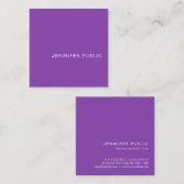Custom Professional Modern Creative Elegant Violet Vierkante Visitekaartje (Voorkant / Achterkant)