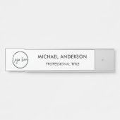 Custom Professional, Modern Zwart Wit Logo, Naam Deurbordje (Voorkant)