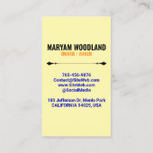 Custom Professional Pink Slogans & Bakery Logo Visitekaartje (Achterkant)