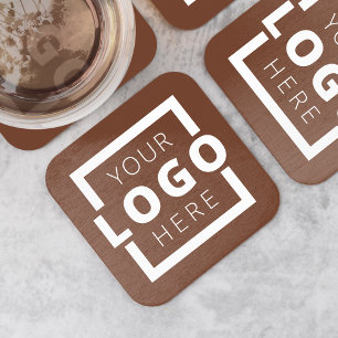 Custom Promotion Business Logo-gebrandmerkt bruin Vierkante Kartonnen Onderzetter