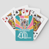 Custom Proost tot 40 jaar, retro 40e bday Pokerkaarten (Achterkant)