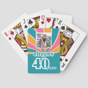 Custom Proost tot 40 jaar, retro 40e bday Pokerkaarten