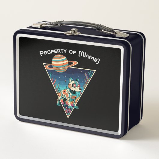 Custom Property of [Name] Robot Dog Lunch Box (Voorkant)