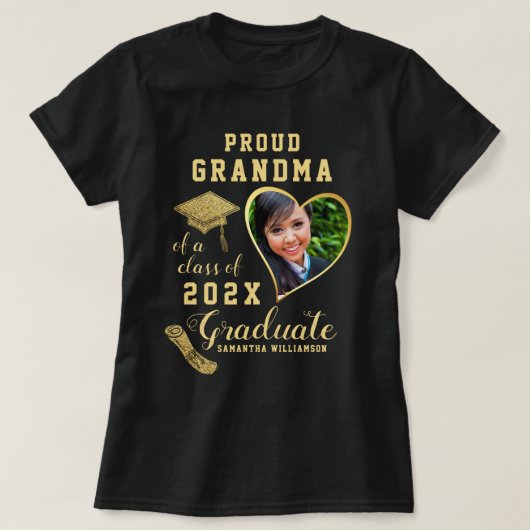 Custom Proud Oma van een Klasse van 2025 Afstudere T-shirt (Design voorkant)