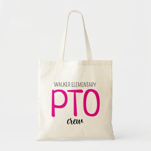 Custom PTO Crew Bag, Parent Teacher Organization T Tote Bag (Voorkant)