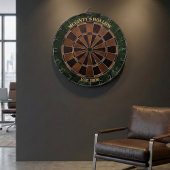 Custom Pub Name Green Marble & Espresso Dartbord