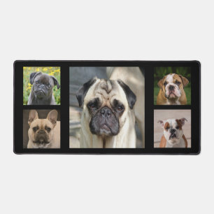 Custom Pug en Bulldog Dog Foto's op zwart Bureaumat