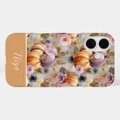 Custom Pumpkin and Flowers plaid pattern Case-Mate iPhone Case (Achterkant (horizontaal))