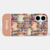 Custom Pumpkin and Flowers plaid  pattern  Case-Mate iPhone Case (Achterkant (horizontaal))
