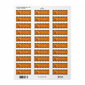 Custom Pumpkin Oranje Autumn Pset Squares Pattern Etiket (Full Sheet)