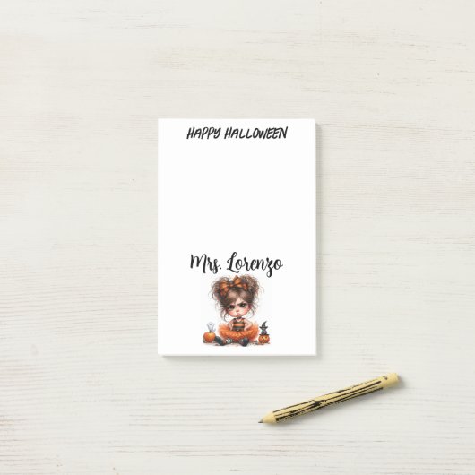 Custom Pumpkin Parade — A Whimsical Halloween Post-it® Notes (Op bureau)