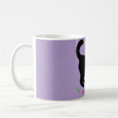 Custom Purple Coffee Mug with Black Cat (Gauche)