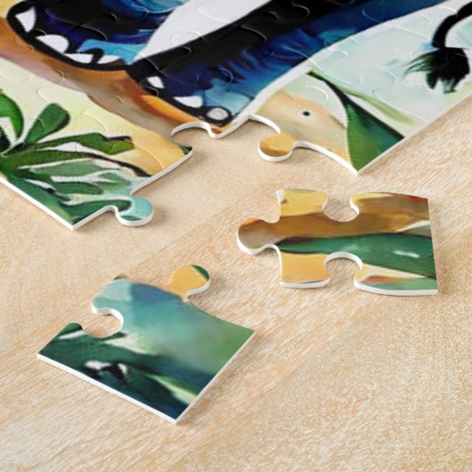 Custom Puzzles, Cute Elephant Family Jigsaw Puzzle Legpuzzel (Zijkant)