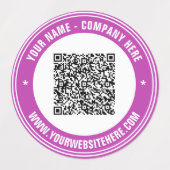 Custom QR Code and Text Business Labels Example (Design 2)