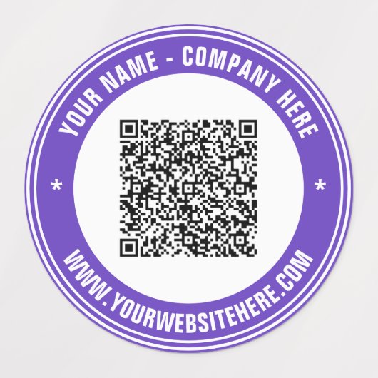 Custom QR Code and Text Business Labels Example (Design 1)