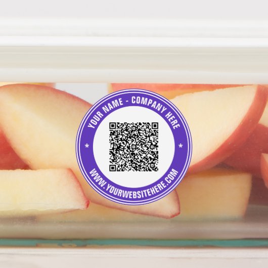 Custom QR Code and Text Business Labels Example (Aangebracht)