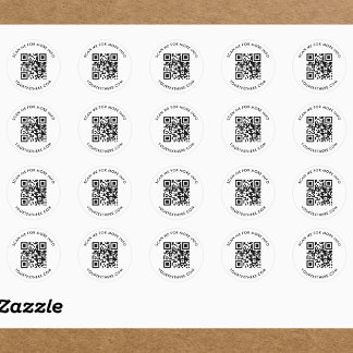 custom QR Code and Text Ronde Sticker