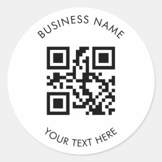 Custom QR Code Business and Text Promotion White Ronde Sticker